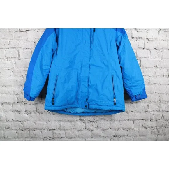 LL Bean Blue Jay Nylon Rugged Ridge Waterproof Breathable Hooded Parka L - Picture 2 of 10